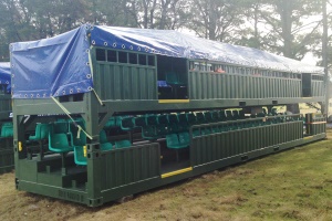 Cover available to protect portable grandstands during storage